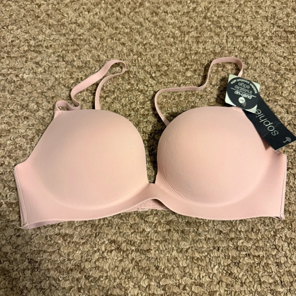 NEW WITH TAGS Nude 36C Sophie B Push-Up Bra Invisible Edge - Picture 2 of 8